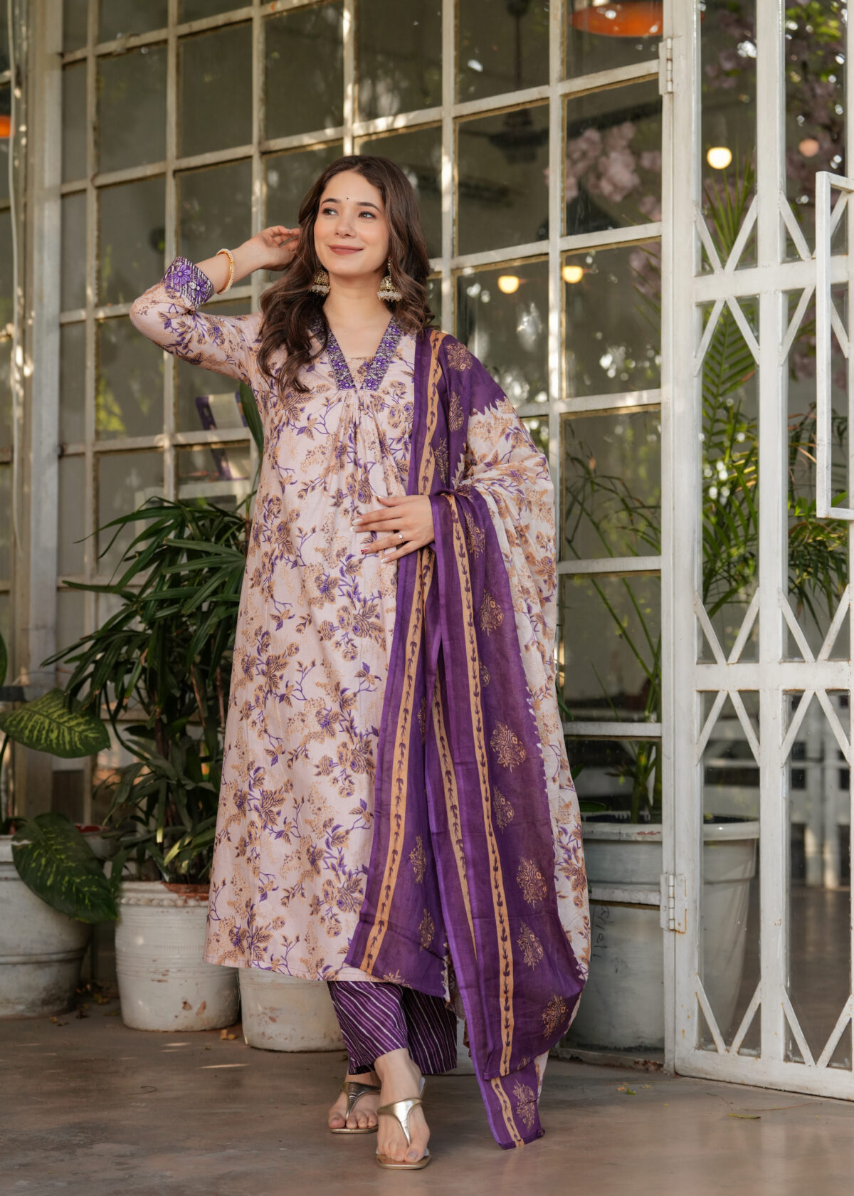 Pure Cotton Printed Straight Kurta with Pant And  Dupatta Sets -DVS-MV-6016