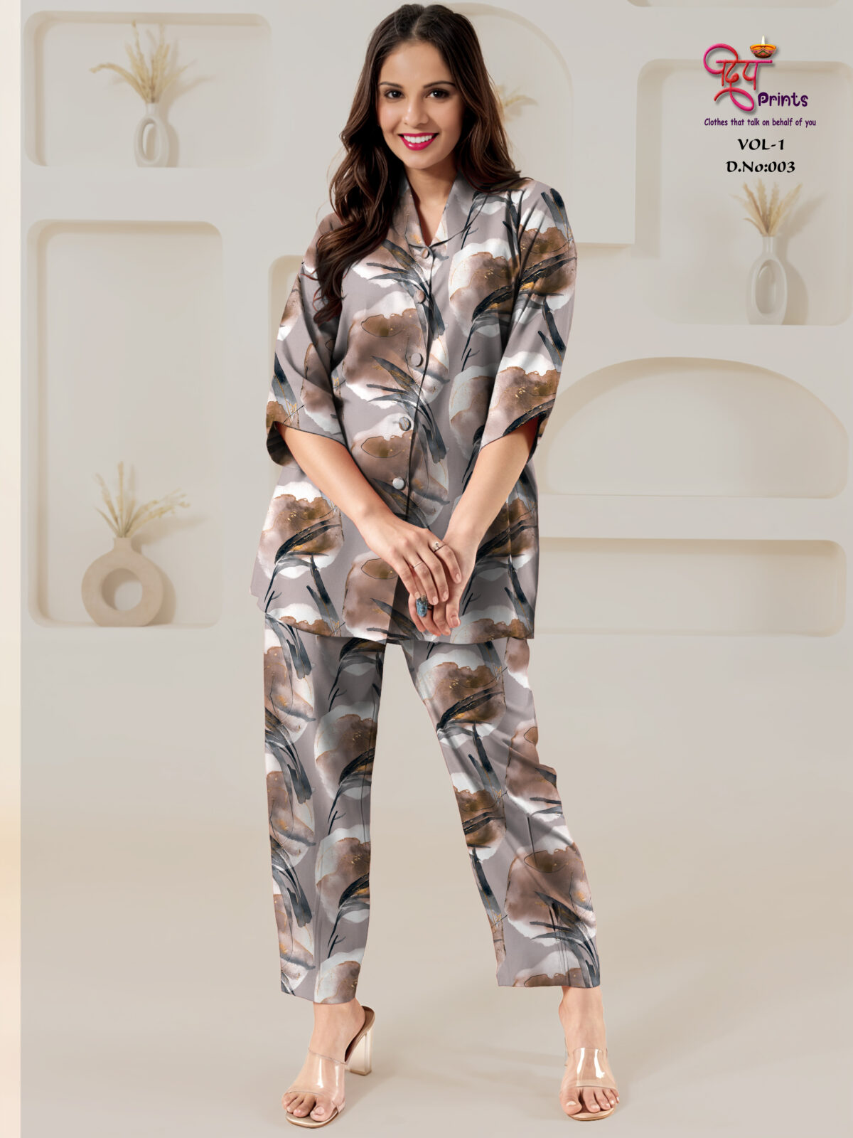 Women’s Viscose Ryoan Digital Print Co-ord Set-VOL-1-003