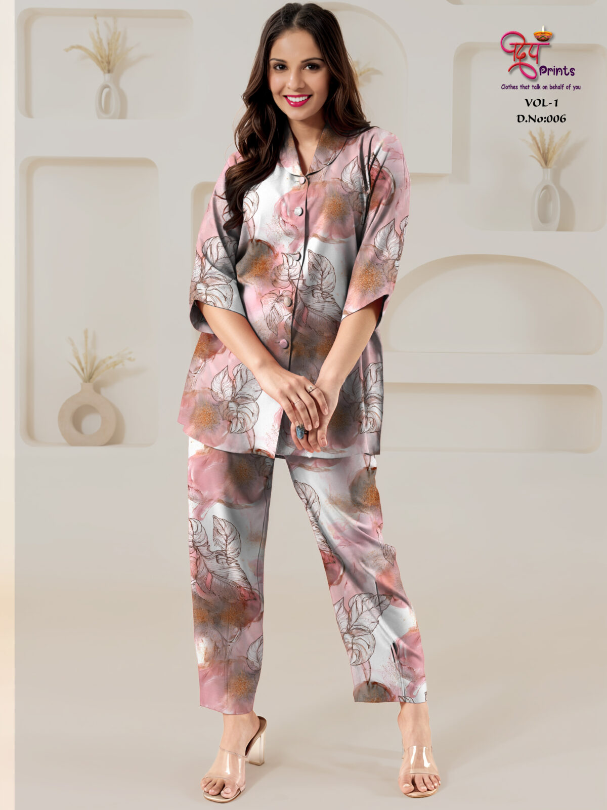 Women’s Viscose Ryoan Digital Print Co-ord Set-VOL-1-006