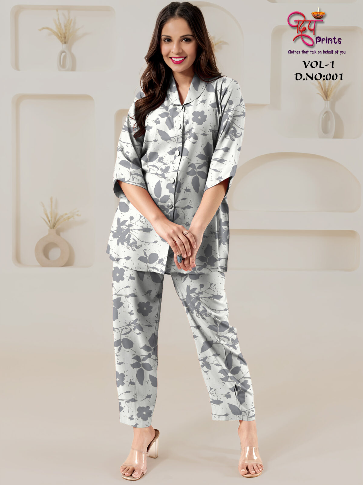 Women’s Viscose Ryoan Digital Print Co-ord Set-VOL-1-001