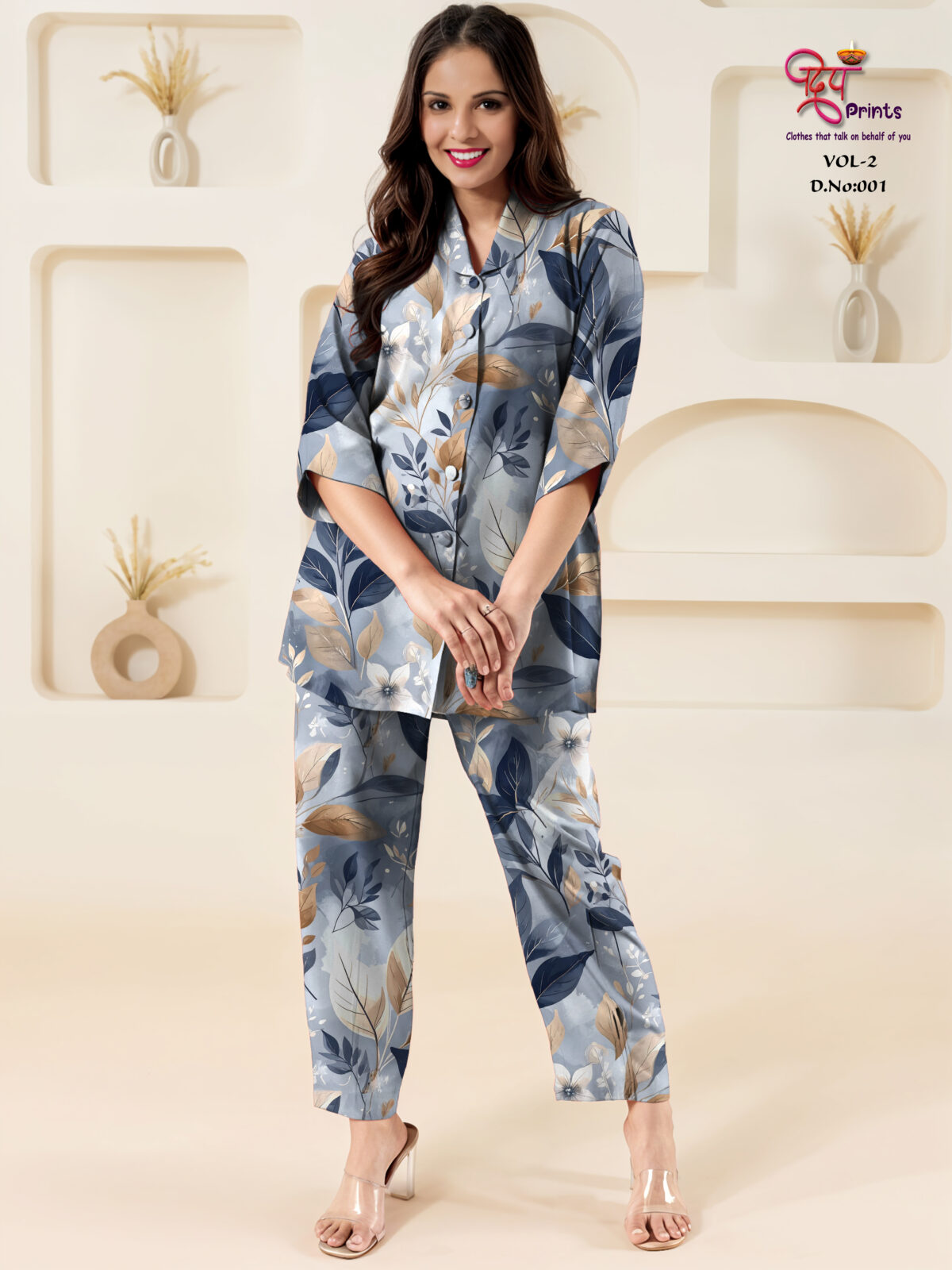 Women’s Viscose Ryoan Digital Print Co-ord Set-VOL-2-001