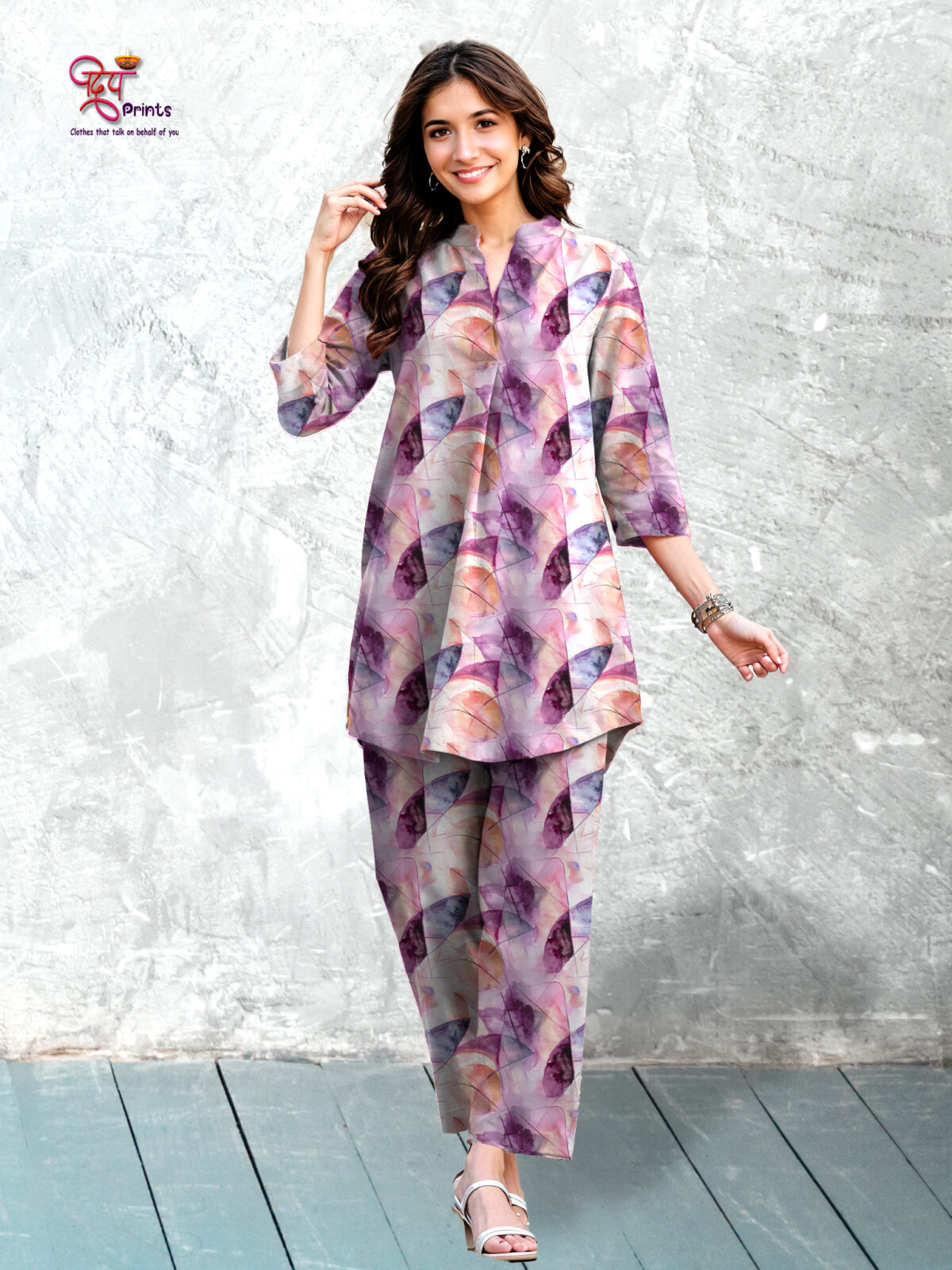Women’s Viscose  Ryoan Digital Print Co-ord Set