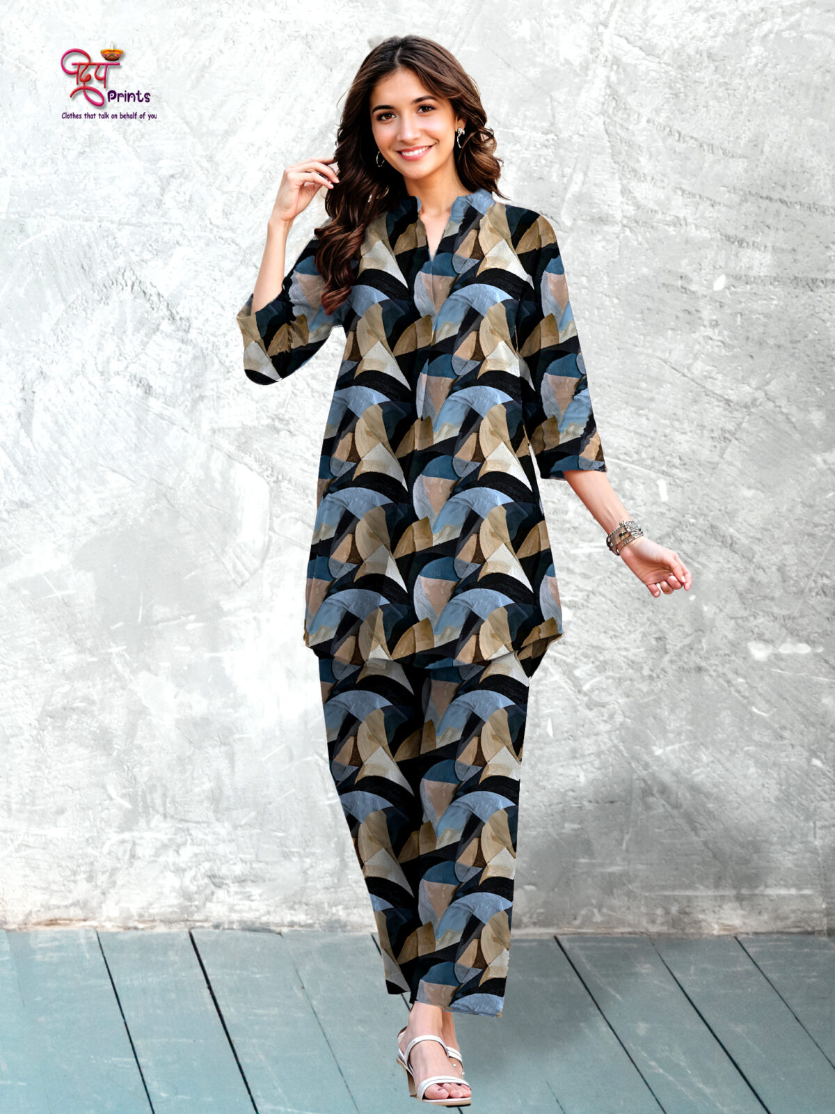 Women’s Viscose  Ryoan Digital Print Co-ord Set