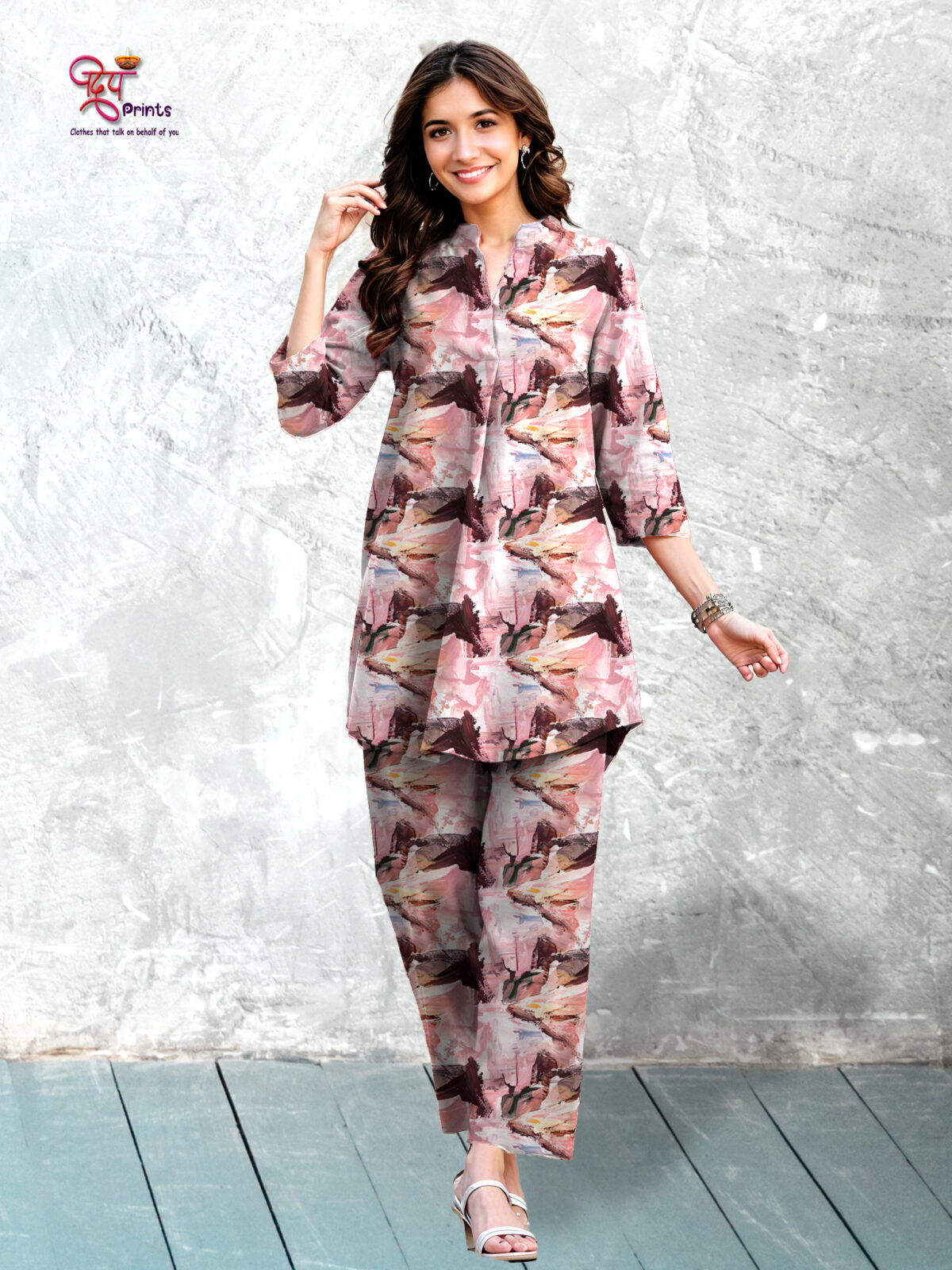 Women’s Viscose  Ryoan Digital Print Co-ord Set