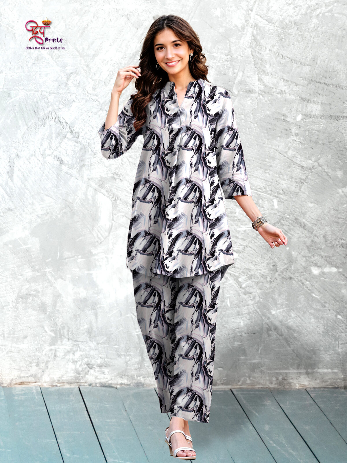 Women’s Viscose  Ryoan Digital Print Co-ord Set
