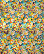 Vibrant Abstract Impressionist Floral Garden Pattern Digital Print - Image 3