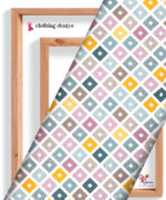 Modern Pastel Geometric Diamond Pattern Digital Print
