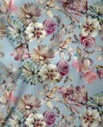 Vintage Botanical Blossom on Sky Blue Digital Print - Image 3