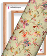 Pastel Watercolor Floral Vine on Soft Sage Digital Print
