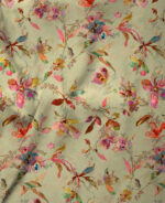 Pastel Watercolor Floral Vine on Soft Sage Digital Print - Image 3