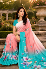 Soft Pure Georgette Digital Print Saree - Image 5
