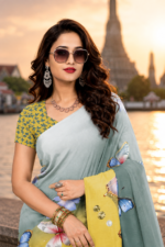 Soft Pure Georgette Digital Print Saree - Image 2
