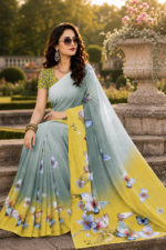 Soft Pure Georgette Digital Print Saree - Image 5