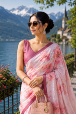 Soft Pure Georgette Digital Print Saree - Image 2