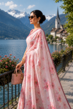 Soft Pure Georgette Digital Print Saree - Image 3