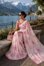 Soft Pure Georgette Digital Print Saree - Image 4