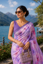 Soft Pure Georgette Digital Print Saree - Image 2