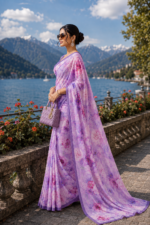 Soft Pure Georgette Digital Print Saree - Image 3