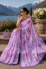 Soft Pure Georgette Digital Print Saree - Image 4