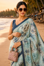 Soft Pure Georgette Digital Print Saree - Image 2