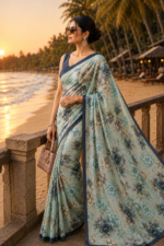 Soft Pure Georgette Digital Print Saree - Image 3