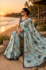 Soft Pure Georgette Digital Print Saree - Image 4