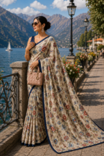 Soft Pure Georgette Digital Print Saree - Image 3