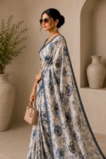 Soft Pure Georgette Digital Print Saree - Image 3