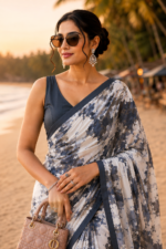 Soft Pure Georgette Digital Print Saree - Image 2