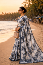Soft Pure Georgette Digital Print Saree - Image 3