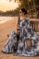 Soft Pure Georgette Digital Print Saree - Image 4