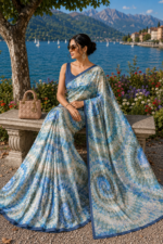 Soft Pure Georgette Digital Print Saree - Image 3