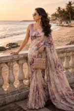Soft Pure Georgette Digital Print Saree - Image 3