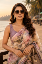 Soft Pure Georgette Digital Print Saree - Image 2
