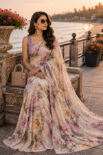 Soft Pure Georgette Digital Print Saree - Image 4