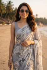 Soft Pure Georgette Digital Print Saree - Image 2
