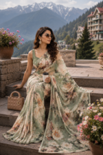 Soft Pure Georgette Digital Print Saree - Image 4