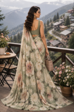 Soft Pure Georgette Digital Print Saree - Image 5