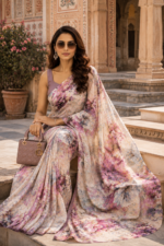 Soft Pure Georgette Digital Print Saree - Image 3