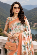 Soft Pure Georgette Digital Print Saree - Image 2