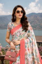 Soft Pure Georgette Digital Print Saree - Image 2