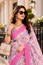 Soft Pure Georgette Digital Print Saree - Image 2