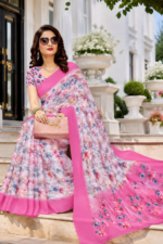 Soft Pure Georgette Digital Print Saree - Image 3
