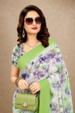 Soft Pure Georgette Digital Print Saree - Image 2