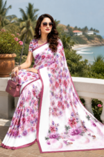 Soft Pure Georgette Digital Print Saree - Image 3