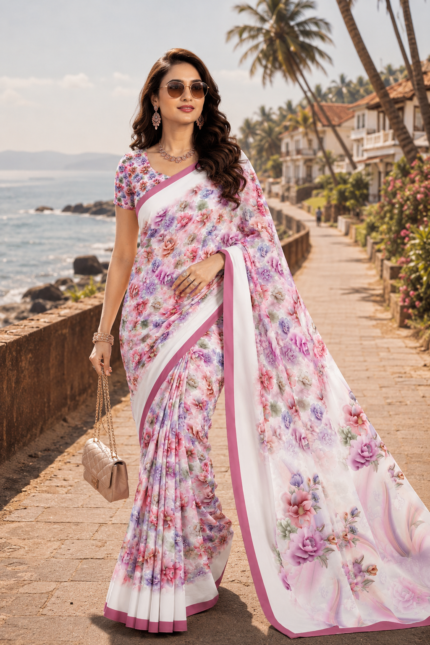 Soft Pure Georgette Digital Print Saree