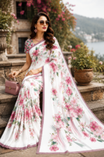 Soft Pure Georgette Digital Print Saree - Image 3