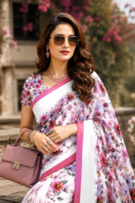 Soft Pure Georgette Digital Print Saree - Image 2