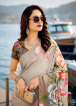 Soft Pure Georgette Digital Print Saree - Image 2