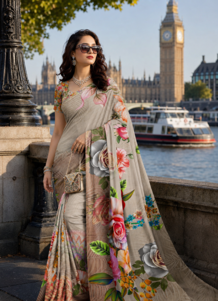 Soft Pure Georgette Digital Print Saree